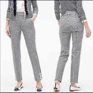 J.Crew Remi pant in gingham‎ with buttons Size 4